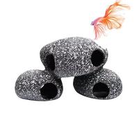 Fish Tank Shelter - Aesthetic Hiding Tunnel Ornament for Aquatic Pets, Underwater Decoration with Stone Effect Design, Multifunctional Cave for Shrimp Crab Lizard Gecko Terrarium Marine Freshwater