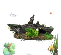Fish Tank Ship Decor Sunken Ship Ornament, Decorations