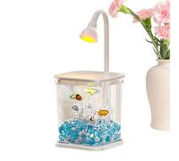 Fish Tank - Small Table Ambient Lighting Tank - Desk Decorations for Aquariums, Waterscapes, Shrimp Habitat