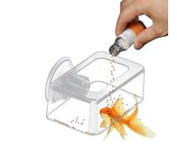 Fish Tank Solid Food Dispenser - Square Design Feeding Tank Tool, No Measuring Aquarium Feeder | Acrylic - Clear Fish Tank - Feeder with Suction Cup Prevent Food Scattering and F