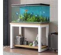 Fish Tank Stand 2 Tier Display Stand for Fish / Turtle Tank, Heavy Duty Reptile Shelf for Accessories Storage, Living Room / Bedroom Aquarium Cabinet for Home Decor(Natural,70x40 cm (27 1/2 x 15 3/4")