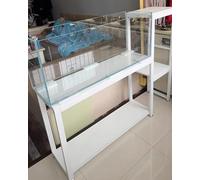 Fish Tank Stand 3 Tanks Reptile Table Breeder Tank with Storage Shelves, 2-in-1 Shelf Aquariums Cabinet Holder for Living Room Corner, Fish Tank Accessories Bracket(White,90x45cm (35.4x17.7in))