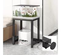 Fish Tank Stand Anti-Slip Aquarium Stand for Living Room Corner, Multi-Tier Steel Terrarium Tank Rack for Entryway, Bedroom Reptile Enclosure Holder for Storage(Grey,40x35 cm (15 3/4 x 13 3/4"))