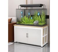 Fish Tank Stand Fish Tank Table for Living Room with Storage Cabinets, Wood Grain Surface Turtle Breeder Tank Holder with Door, Heavy Duty Aquarium Shelf System Rack(Natural,60x30cm (23.6x12in))