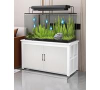 Fish Tank Stand Fish Tank Table for Living Room with Storage Cabinets, Wood Grain Surface Turtle Breeder Tank Holder with Door, Heavy Duty Aquarium Shelf System Rack(White,50x30cm (19.7x12in))