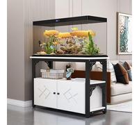 Fish Tank Stand for Aquariums, Reptile and Turtle Tank Stand with Storage Cabinet, Durable Frame Supports Up to