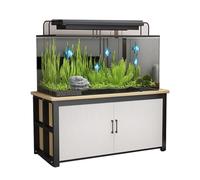 Fish Tank Stand Heavy Duty Breeder Tank Holder for Vivarium, Entryway Insect Tank Tabletop for Accessories Storage, Home Display Bracket with Cabinet & Doors(Natural,50x30cm (19.7x12in))