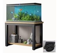 Fish Tank Stand Non-Slip Terrarium Tank Holder for Vivarium, Large Storage Shelves Bracket for 2 Insect Tanks, Multi-Tier Steel Breed Rack Holder for Bedroom Corner(Natural,60x45 cm (23 5/8 x 17 3/4")