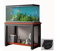 Fish Tank Stand Non-Slip Terrarium Tank Holder for Vivarium, Large Storage Shelves Bracket for 2 Insect Tanks, Multi-Tier Steel Breed Rack Holder for Bedroom Corner(Walnut,70x45 cm (27 1/2 x 17 3/4"))