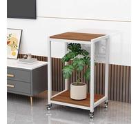Fish Tank Stand Rolling Turtle Tank Bracket for Display Pot Plants, Wood Grain Breeder Tank Shelves for Home Corner, Heavy Duty Aquatic Plant Rack Tabletop for Office(Walnut,80x30 cm (31 1/2 x 11 3/4"