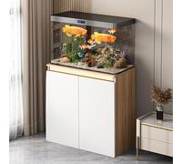 Fish Tank Stand with Sensor Light, Aquarium Cabinet, Terrarium Table, Reptile Tank Stand, Breeder Tank Stand(White,60x45x75cm/24x18x30in)
