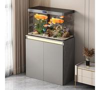 Fish Tank Stand with Sensor Light, Aquarium Cabinet, Terrarium Table, Reptile Tank Stand, Breeder Tank Stand(Gray,60x35x75cm/24x14x30in)