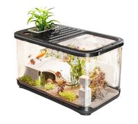 Fish Tank Starter Kit with Ventilation Holes - Aquarium Kit with Stairs - Turtle Shrimp Habitat for Aquatic Life for Gravel Decorations Salt Room