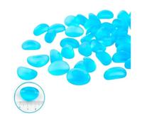 Fish Tank Stones 100/200/500g Transparent Glass Pebbles for Fish Tank Colored Pebbles Aquarium Accessories Home Decoration(Light blue,200g)