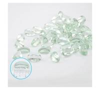 Fish Tank Stones 100/200/500g Transparent Glass Pebbles for Fish Tank Colored Pebbles Aquarium Accessories Home Decoration(Transparent,500g)