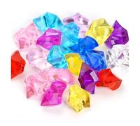 Fish Tank Stones 50/100pcs Crystal Gem 18x25mm Stone Crushed Ice Rocks Aquarium Colorful Stone Fish Tank Vase Landscaping Decoration(Mix color,100pcs)