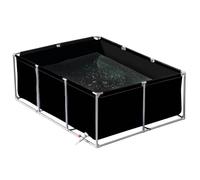 Fish Tank Temporary Canvas Fish Pond with Drain Valve Suitable for Koi Fish and Turtles 100x200x70cm