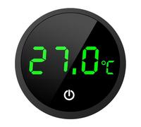 Fish Tank Thermometer, Aquarium Thermometer with LED Display ±1°C Wireless Touch Buttons Stick-on Temperature Gauge for Monitoring Tropical Fish Turtle Reptile Glass Water Tank Temperature (Black)