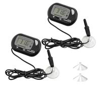 Fish Tank Thermometer Digital Aquarium Thermometer, 2 Pcs water Temperature Thermometer with Probe and Suction Cup Reptile Thermometer with Large Lcd Display for Aquarium Reptile Tank Vivarium