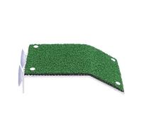 Fish Tank Tortoise Terrace, Amphibious Climbing Platform, Acrylic Simulation Green Grass Skin with 2 Suction Cups, Safe Basking and Resting Area for Small Turtles, Newts, Frogs in (M)