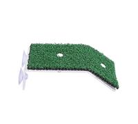 Fish Tank Tortoise Terrace, Turtle Climbing Platform with Artificial Grass, Non - Slip Amphibious Basking Ramp for Small Turtles Frogs Newts with 2 Suction Cups (Small Size)
