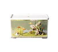 Fish Tank Transparent Acrylic Fish Tank with White Lid Small Living Room Desktop Office Decorative