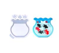 Fish Tank Trees Clouds Ornament Silicone Mold Keyring Pendant Handmade Decoration Mold for Valentines Day Birthday Gift Silicone Keychain Molds for Epoxy Resin