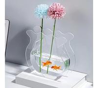 Fish Tank Vase Transparent Thickened Acrylic Smoothing Small Fish Tank for Family Office Dormitory Transparent Green Multi Function: This Fish Tank VaseSmall Fish (#1)