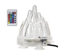 Fish Tank Volcano Decor - 9.5cm Aquarium Bubbler Ornament, Remote Controlled Air Stone Feature | Waterproof Underwater Decoration for Freshwater Saltwater Turtle Bowl Setup Display