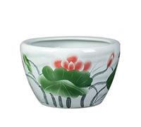 Fish Tank Water lily lotus tank outdoor courtyard ceramic large tank fish tank ceramic fish tank water tank fish farming Glass Fish Tank(41cm)