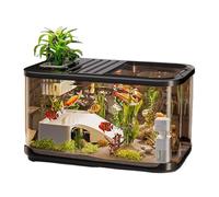 Fish Tanks with Ventilation Holes | Aquarium Kits,Turtle Container with Stairs for Aquatic Life Landscaping Sand Freshwater Gravel Shrimp Plant Decor