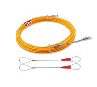 Fish Tape 15m, Fish Tape Cable Puller 3.0mm, Cable Pullers for Electrical Cables, Retractable Draw Wire with Pull-Out Aid Plus 2 Guide Springs