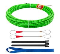 Fish Tape 20m, Fish Tape Cable Puller 4.5mm, Cable Pullers for Electrical Cables, Retractable Draw Wire with Pull-Out Aid Plus 2 Guide Springs