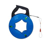 Fish Tape Cable Puller Kit 196FT 60m 4.5mm PET Electrical Cable Puller Spiral Extruded Polymer Electrical Fish Tape with Storage case Fish Tape Wire Puller【60M】