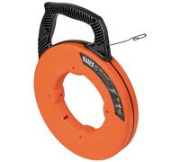 Fish Tape, Steel Wire Puller with Double Loop Tip, Optimized Housing and Handle, Klein Tools 56334, Orange/Black, 3mm x 73m