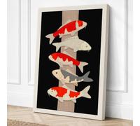 Fish Totem Geometric Canvas Wall Art Print 36x24 Inch