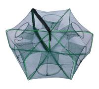 Fish Trap 24x10" Hexagonal Crawfish Trap 6 Hole Minnow Nylon Crab with Tie Zipper Opening Turtle Foldable Fishing Net Fishing Equipment