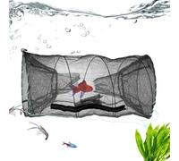 Fish Trap - Nylon Mesh 30x60cm 380g | Fishing Bait Traps, Crab Traps, Foldable Bait Landing Net Trap for Bass Trout Carp Catfish | Portable Fishing Strap for Use on the of Kayak Shore Lake River
