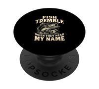 Fish Tremble When Funny Fishing Lover Bass Fish Fisherman PopSockets Adhesive PopGrip