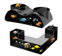 Fish Tunnel, Aquarium Tunnel, Set of 2, 17.6/12.5 cm Aquarium Cave, Aquarium Decoration, with 2 Entrances, Aquarium Underground Tunnel, Shrimp Cave Hideout, 360° View, for Fish Shrimp Hide