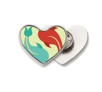 Fish Twins Taichi Pattern Heart Metal Pin Brooch Clip Love
