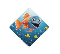 Fish Under The Sea Car Air Freshener Hanging, Long Lasting Scented Car Aromatherapy Tablets, Rhombus Fragrance Scented Cards for Vehicles, Bedroom, Wardrobe Gray-style