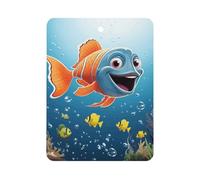 Fish Under The Sea Car Air Freshener Hanging, Long Lasting Scented Car Aromatherapy Tablets, Square Fragrance Scented Cards for Vehicles, Bedroom, Wardrobe Black-style