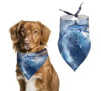 Fish Vivid Blue Ocean Marlin Dog Bandana Adjustable Pet Scarf Bib Cute Triangle Handkerchief for Dogs Cats Gifts