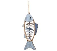 Fish Wall Decor, 25.2x8.3 Inch Wooden Fish, Hanging Rustic Nautical Wall Decor with Rope for Nautical Theme, Beach Theme, Lake House