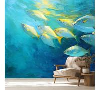 Fish Wallpaper, Marine Life Wallpaper for Living Room, Bedroom, Non-Woven Decor Wall Paper, Photo Dining Room, Hallway, Lounge, Mural Large 3D Home Decor 400 x 280 cm tgd63