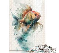 Fish Watercolor Puzzles 1000 Pieces for Teenagers Gifts Puzzle for Adults And Teenager Educational Game Challenge Toy 1000pcs (75x50cm)
