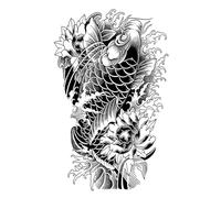 Fish Waterproof Temporary Tattoo Sticker, Long-lasting Waterproof For 1-2 Weeks, Realistic Semi-Permanent Fake Tattoo(2pcs)