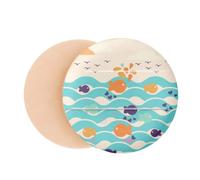 fish wave cloud art deco fashion Air Cushion Makeup Foundation Sponge Powder Puff