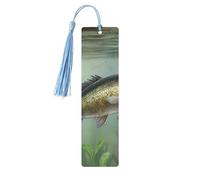 Fish with a Lure Printed Metal Bookmarks S - Sky Blue Lightweight Aluminium Book Marker for Books, Journals & Gifts, Ideal Book Lovers, Holiday Decor & Crafts